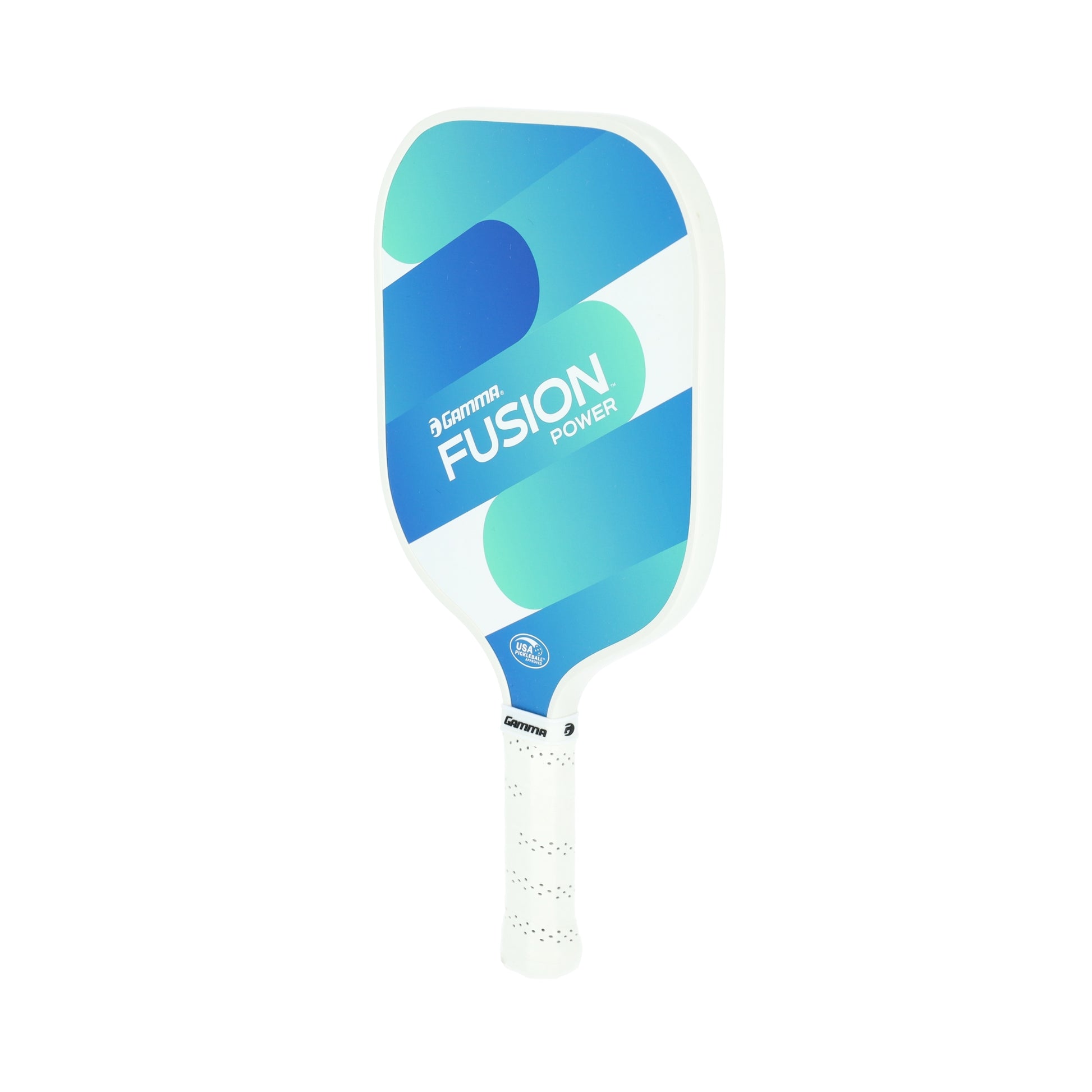 Rückansicht des GAMMA Fusion Power Pickleball-Schlägers – dunkle Rückseite mit weißem Fusion-Schriftzug und markantem Kontrastdesign