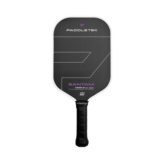 Paddletek Bantam TKO-C 14,3 mm Pickleball Paddle in schwarz – PT-700 RAW Karbonfaser-Oberfläche, 14,3 mm Bantam Polypropylen-Honeycomb-Kern, 16,5" Länge, 7,5" Breite, mittellanger Griff (5,25") – ideal für fortgeschrittene Spieler