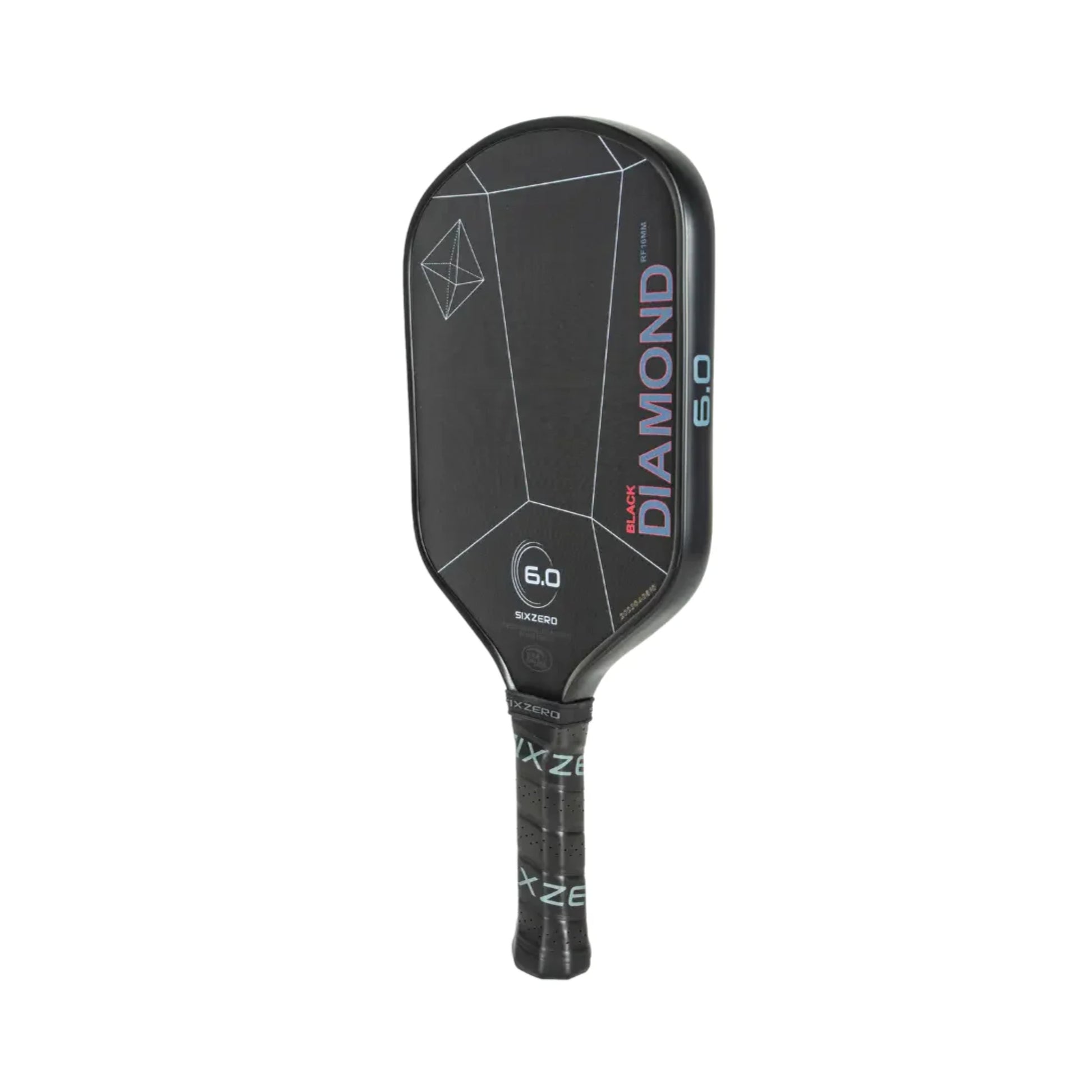 Six Zero Black Diamond Power Pickleball-Schläger 16 mm – thermofoam Core, Raw Carbon, Power Paddle für Turniere