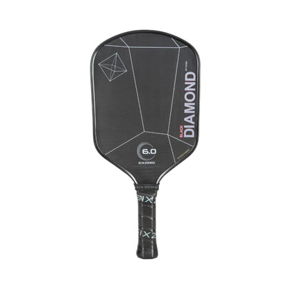 Six Zero Black Diamond Power 16 mm Pickleball Paddle mit schwarzer Diamant-Oberfläche, 16 mm Polymer-Honeycomb-Kern und ergonomischem Griff – entwickelt für maximale Power und Kontrolle