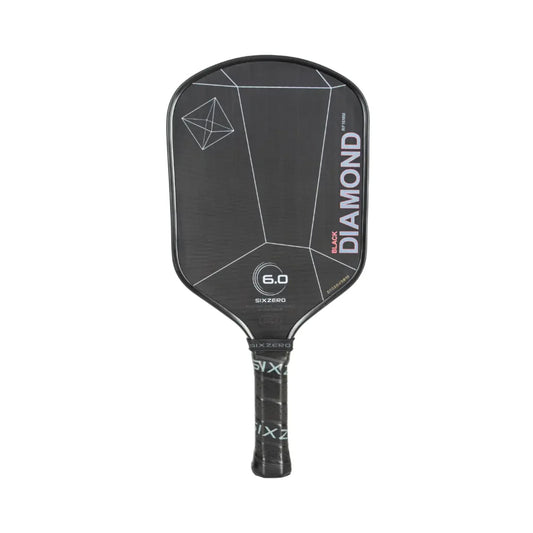 Six Zero Black Diamond Power 16 mm Pickleball Paddle mit schwarzer Diamant-Oberfläche, 16 mm Polymer-Honeycomb-Kern und ergonomischem Griff – entwickelt für maximale Power und Kontrolle