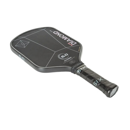 Six Zero Black Diamond Power Pickleball Schläger mit 16 mm Polymer-Honeycomb-Kern und komfortablem Griff in mattem Schwarz – ideal für Spieler, die Präzision und Schlagkraft kombinieren möchten